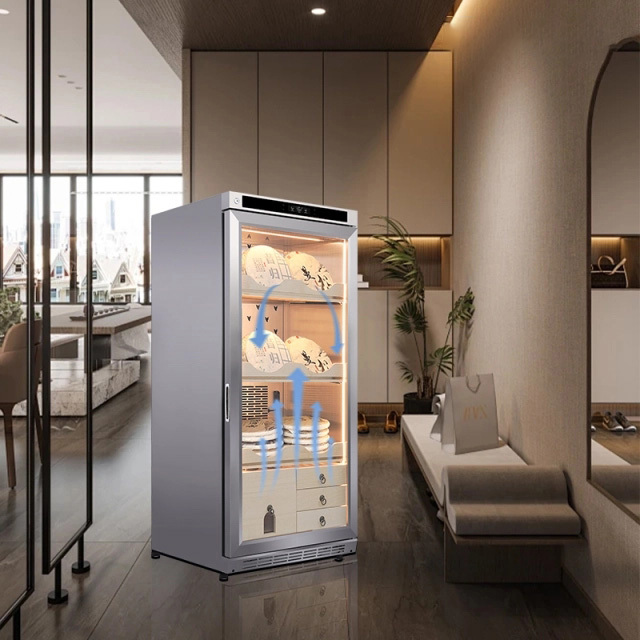 Stainless steel electric tea cabinet XL-BV591 for raw and ripe Pu erh tea, with constant temperature and humidity for preservation and moisture retention Refrigerator display cabinet