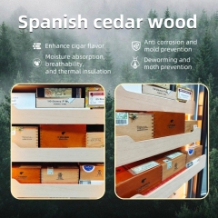 Updated 84L Electric Cigar Humidor Cabinet XL560NN Compressor Constant Temperature and Humidity Cedar Wood Home Cigar Box Moisturizing Cabinet