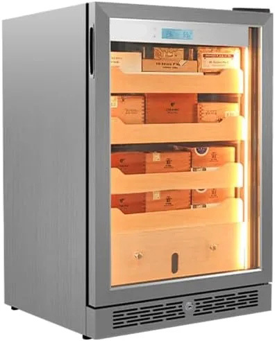 Updated 84L Electric Cigar Humidor Cabinet XL560NN Compressor Constant Temperature and Humidity Cedar Wood Home Cigar Box Moisturizing Cabinet