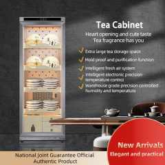 Stainless steel electric tea cabinet XL-BV590 for raw and ripe Pu erh tea, with constant temperature and humidity for preservation and moisture retention. Refrigerator display cabinet