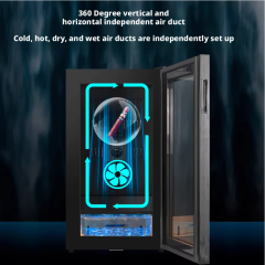 Stainless steel cigar humidor cigar cabinet with constant temperature and humidity control, pine inner liner, cigarette refrigeration compressor, air-cooled moisturizing WIFI with lock