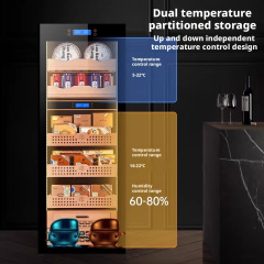 JK80 Cigar Cabinet Constant Temperature and Humidity Red Wine Tea Multi functional Moisturizing Refrigerator Compressor Dual Temperature Integrated Cabinet