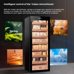 YC-168JD Cigar Humidor Cabinet Constant Temperature and Humidity Household Storage Bare Keeping Cigar Machine Moisturizing Cigar Large Capacity Fingerprint Lock