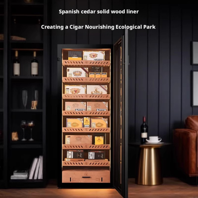 YC-168JD Cigar Humidor Cabinet Constant Temperature and Humidity Household Storage Bare Keeping Cigar Machine Moisturizing Cigar Large Capacity Fingerprint Lock
