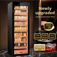 YC-168JD Cigar Humidor Cabinet Constant Temperature and Humidity Household Storage Bare Keeping Cigar Machine Moisturizing Cigar Large Capacity Fingerprint Lock