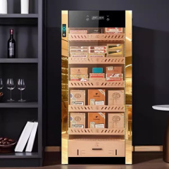 YC-128JD Cigar Cabinet Constant Temperature and Humidity Compressor Refrigeration Moisturizing Red Wine Display Cabinet Fingerprint Lock