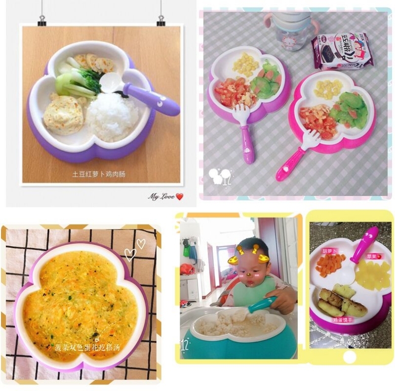 Baby Flower-shaped Bowl Fork & Spoon Set
