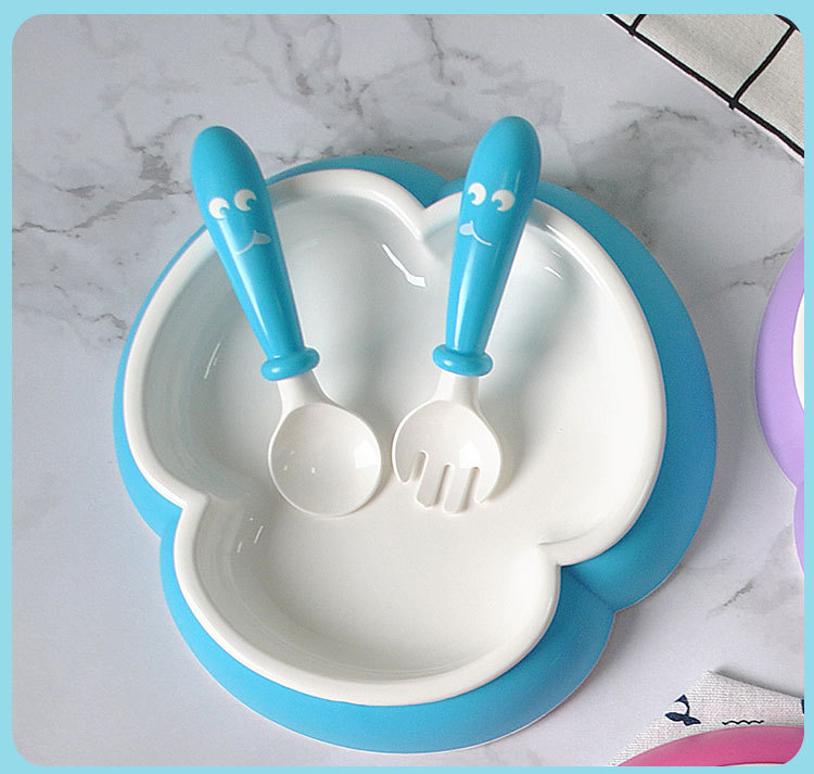 Baby Flower-shaped Bowl Fork & Spoon Set