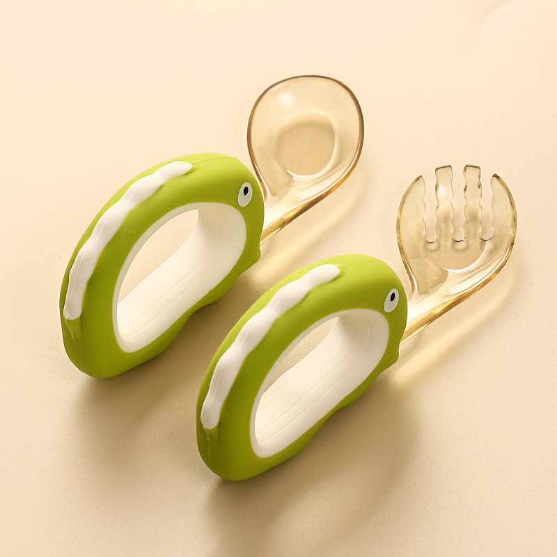 Cartoon Dinosaur Spoon & Fork Set Silicone PPSU