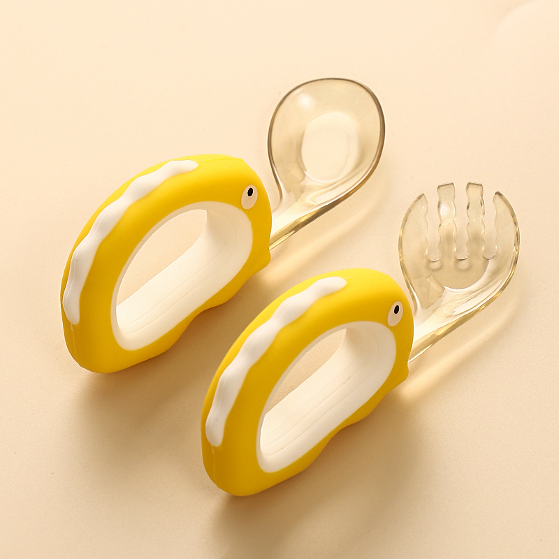 Cartoon Dinosaur Spoon & Fork Set Silicone PPSU
