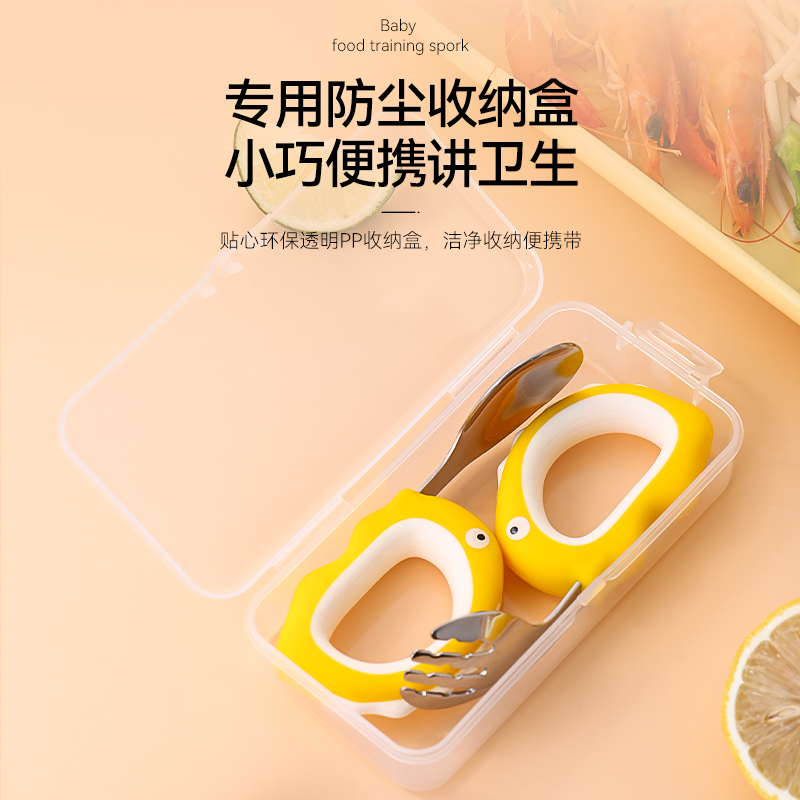 Cartoon Dinosaur Spoon & Fork Set Silicone 316L