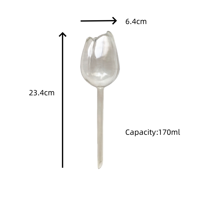 Size L PVC Tulip Shaped Watering Globe Ball Automatic Plant Watering Bulbs Self Watering Balls Water Device Drip Irrigation System for Garden Plants