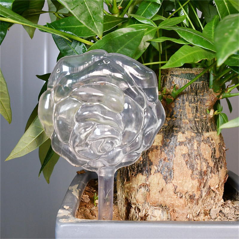 Size L PVC Rose Flower Mushroom Shaped Watering Globe Ball Automatic Plant Watering Bulbs Self Watering Balls Water Device Drip Irrigation System for Garden Plants