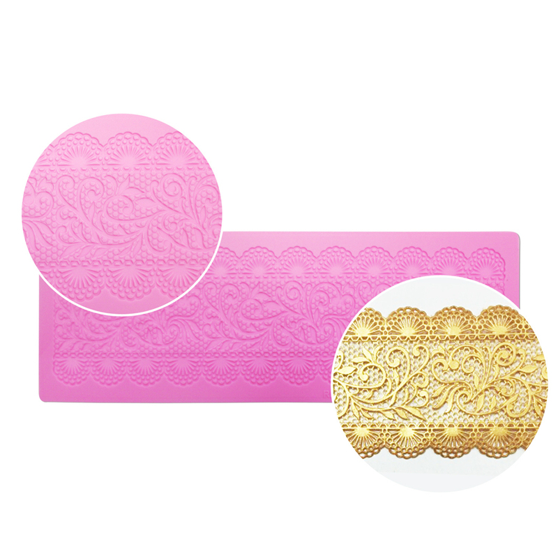 16 Designs Silicone Peeling Mat 3D Sugar Craft Mold Candle Decration Border Mould Lace Pad