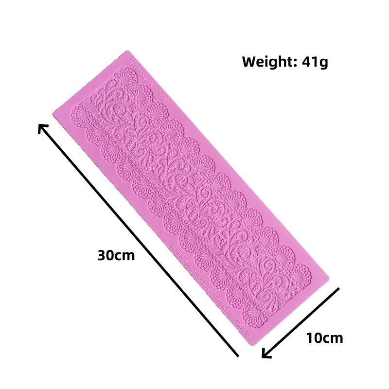 16 Designs Silicone Peeling Mat 3D Sugar Craft Mold Candle Decration Border Mould Lace Pad