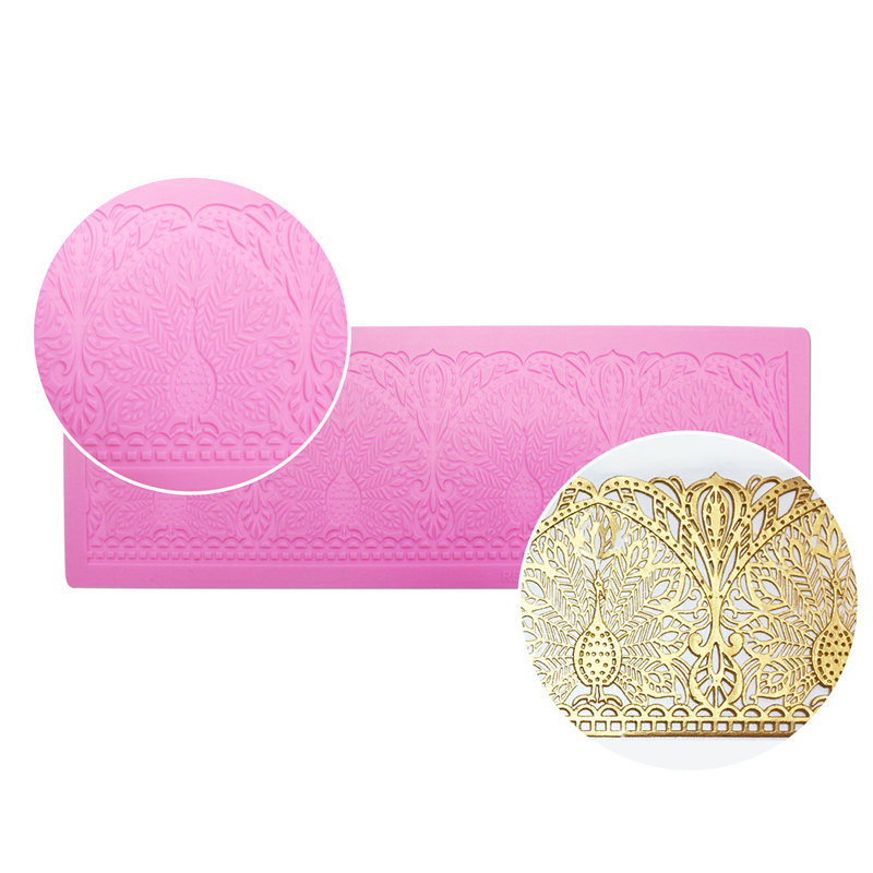 16 Designs Silicone Peeling Mat 3D Sugar Craft Mold Candle Decration Border Mould Lace Pad