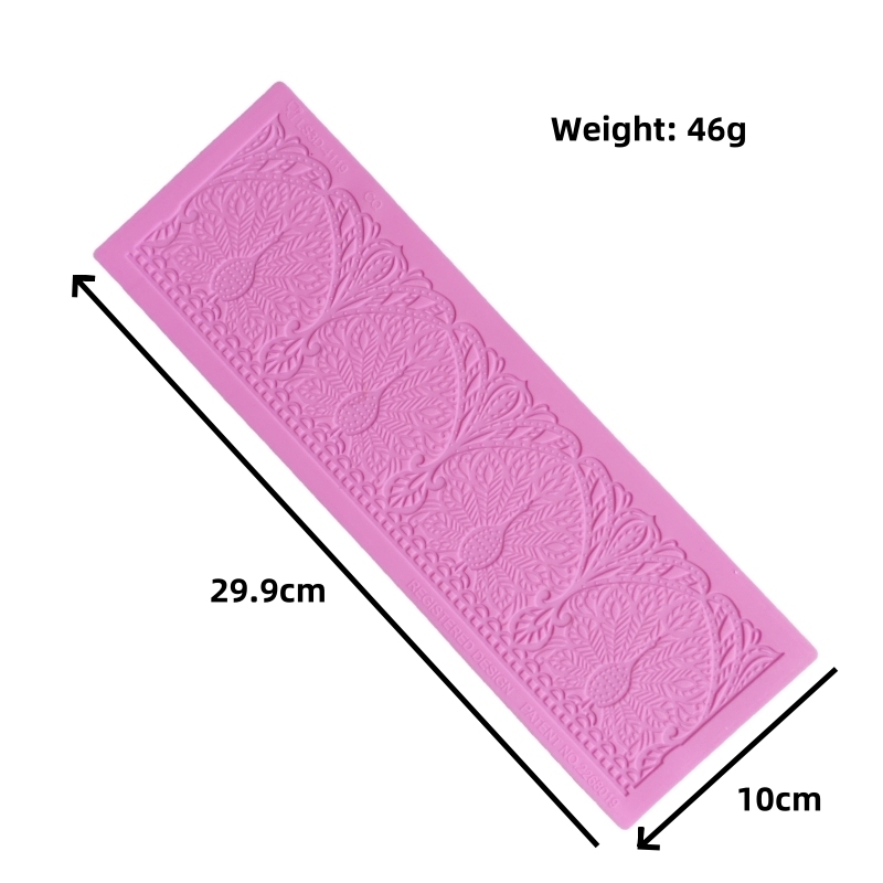 16 Designs Silicone Peeling Mat 3D Sugar Craft Mold Candle Decration Border Mould Lace Pad