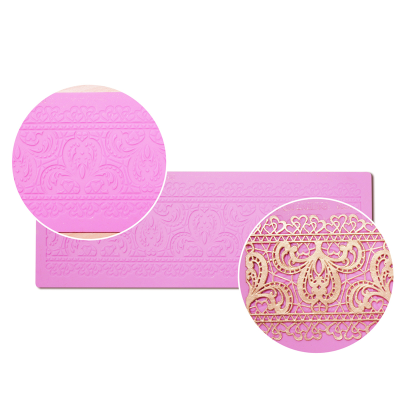 16 Designs Silicone Peeling Mat 3D Sugar Craft Mold Candle Decration Border Mould Lace Pad