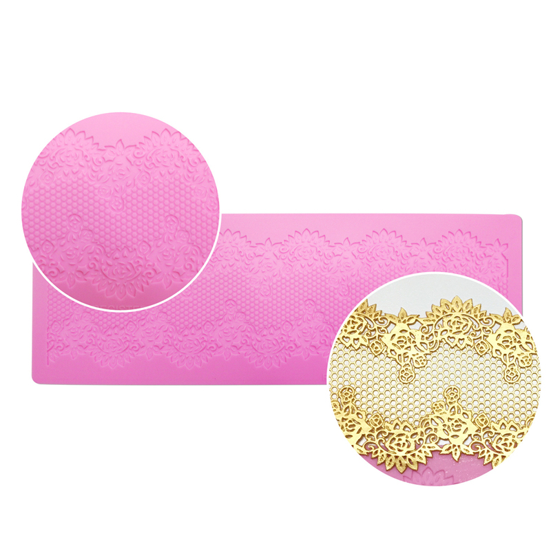 16 Designs Silicone Peeling Mat 3D Sugar Craft Mold Candle Decration Border Mould Lace Pad
