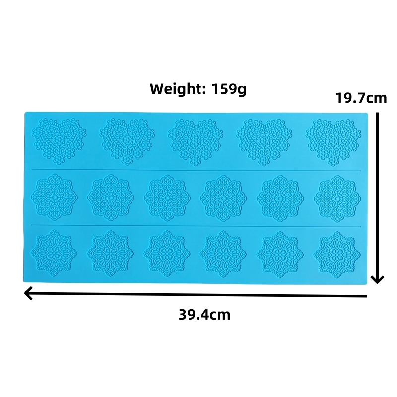 16 Designs Silicone Peeling Mat 3D Sugar Craft Mold Candle Decration Border Mould Lace Pad