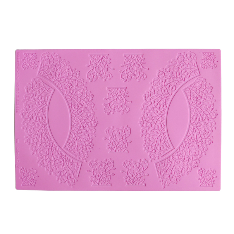 16 Designs Silicone Peeling Mat 3D Sugar Craft Mold Candle Decration Border Mould Lace Pad