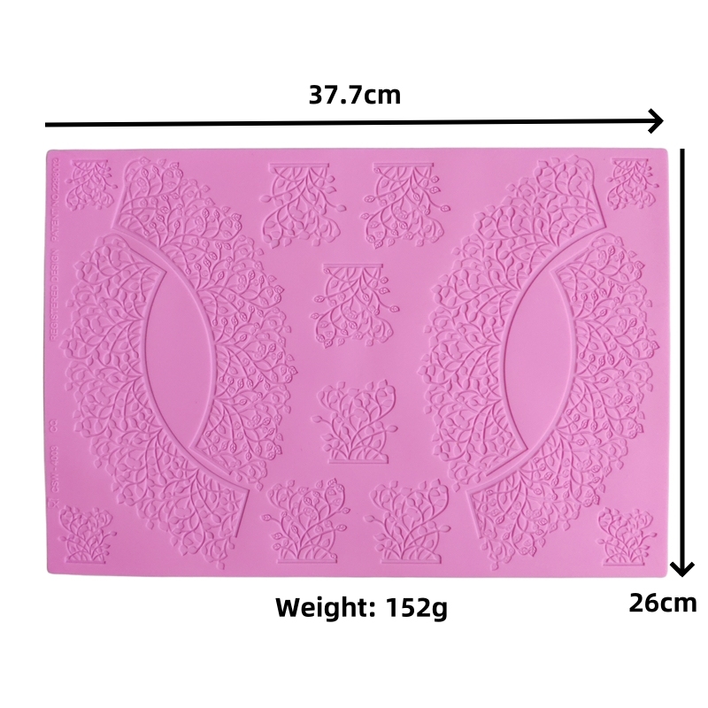16 Designs Silicone Peeling Mat 3D Sugar Craft Mold Candle Decration Border Mould Lace Pad
