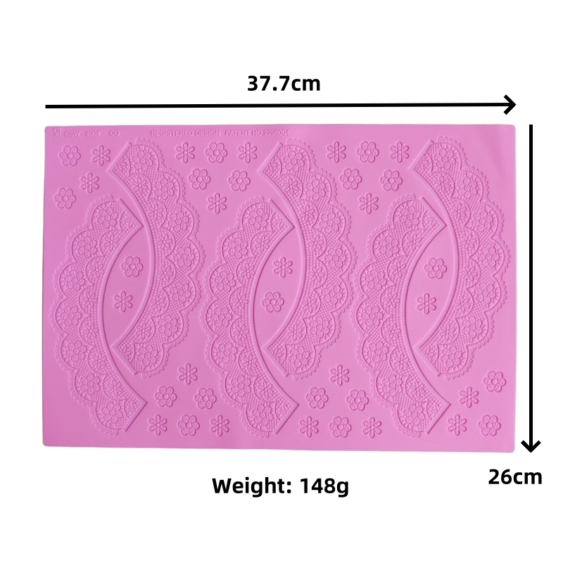 16 Designs Silicone Peeling Mat 3D Sugar Craft Mold Candle Decration Border Mould Lace Pad JS017-JS032
