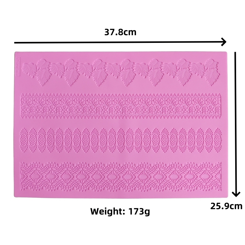 16 Designs Silicone Peeling Mat 3D Sugar Craft Mold Candle Decration Border Mould Lace Pad JS017-JS032