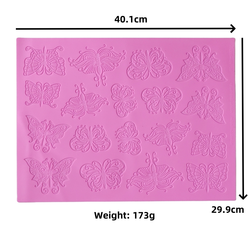 16 Designs Silicone Peeling Mat 3D Sugar Craft Mold Candle Decration Border Mould Lace Pad JS017-JS032