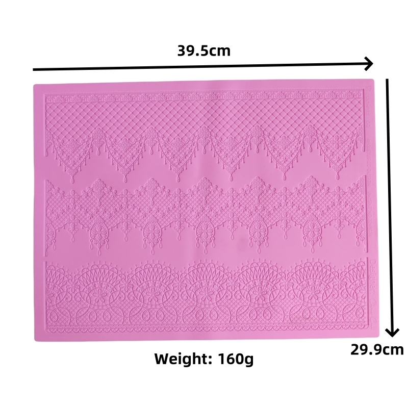 16 Designs Silicone Peeling Mat 3D Sugar Craft Mold Candle Decration Border Mould Lace Pad JS017-JS032