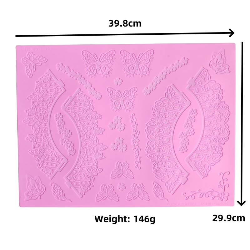 16 Designs Silicone Peeling Mat 3D Sugar Craft Mold Candle Decration Border Mould Lace Pad JS017-JS032