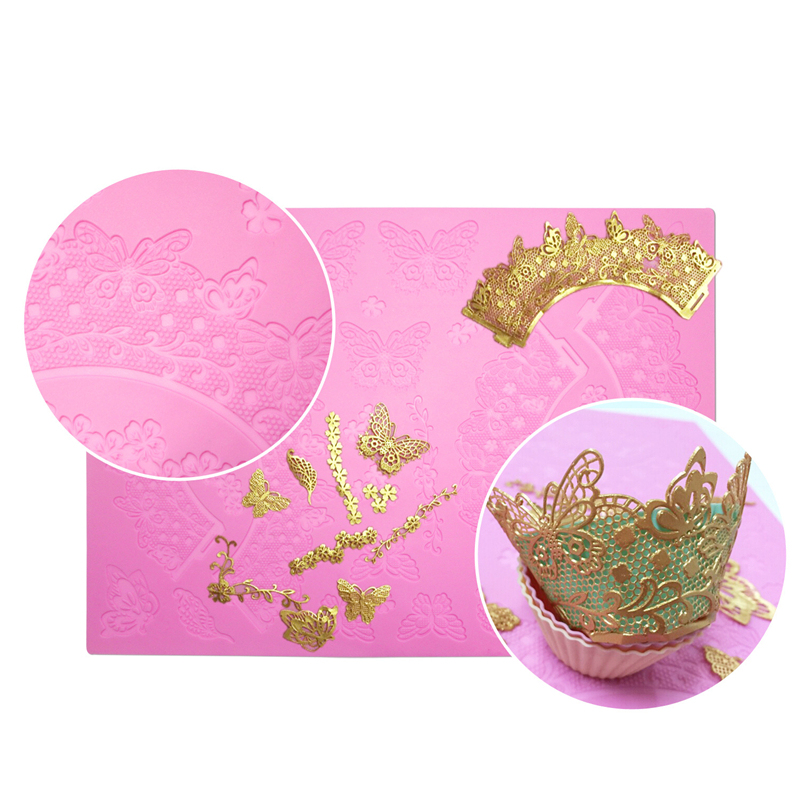 16 Designs Silicone Peeling Mat 3D Sugar Craft Mold Candle Decration Border Mould Lace Pad JS017-JS032