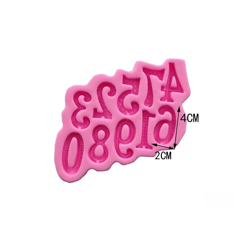 The Numbers 0-9 Alphabet Silicone Mold Fondant Mould Cake Decoration Tools Candle Mold