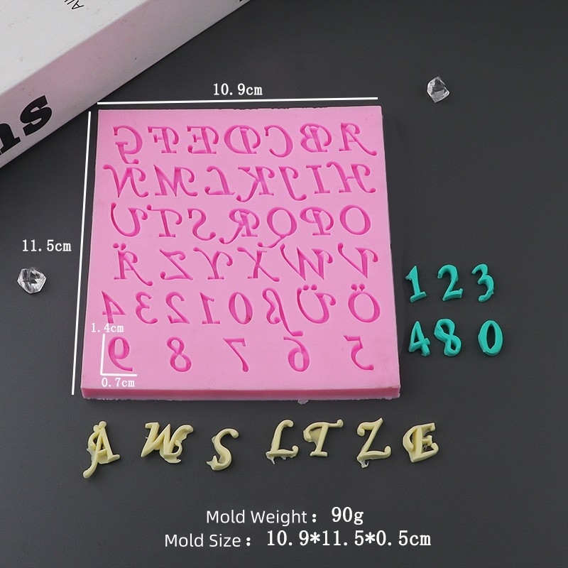 The Numbers 0-9 Alphabet Silicone Mold Fondant Mould Cake Decoration Tools Candle Mold