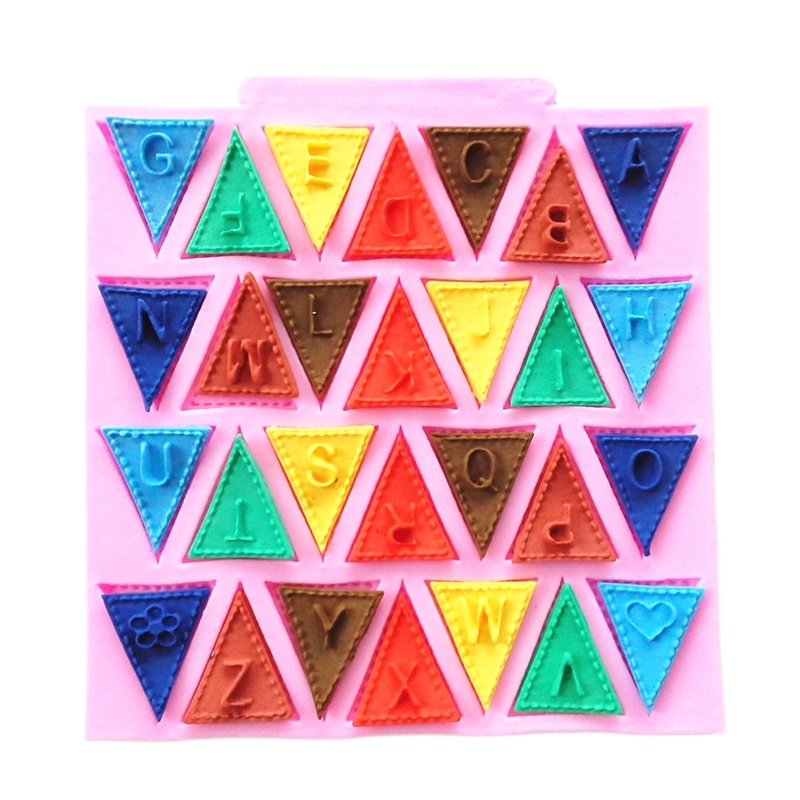 Triangle Numbers 0-9 Alphabet Silicone Mold Fondant Mould Cake Decoration Tools Candle Mold