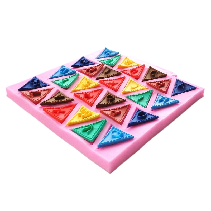 Triangle Numbers 0-9 Alphabet Silicone Mold Fondant Mould Cake Decoration Tools Candle Mold