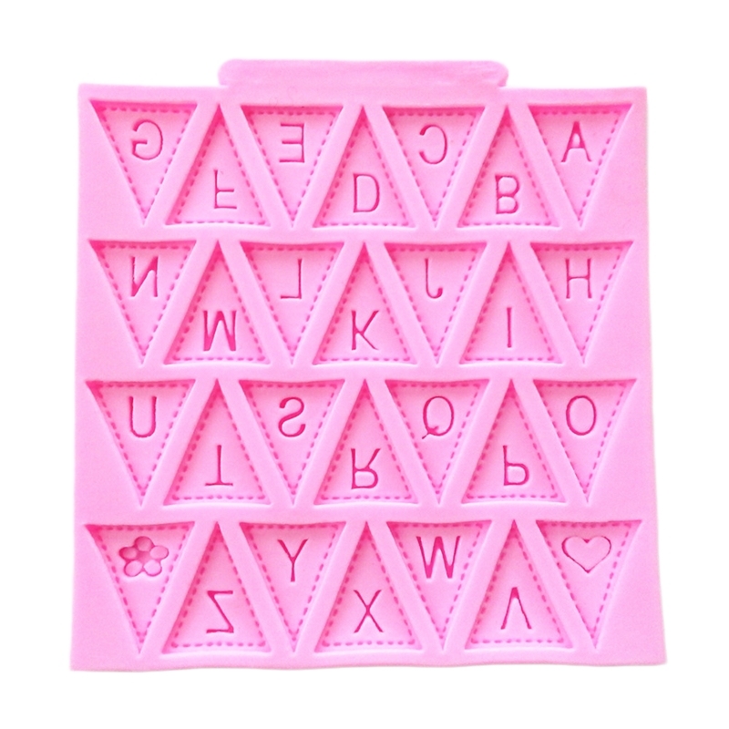 Triangle Numbers 0-9 Alphabet Silicone Mold Fondant Mould Cake Decoration Tools Candle Mold