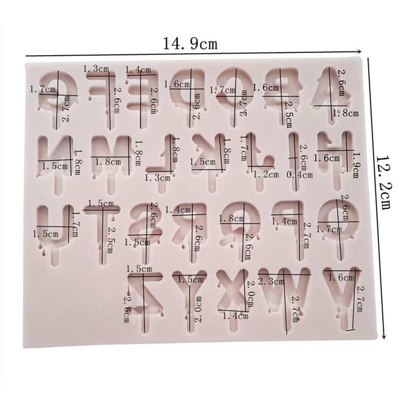 Melting Ice Numbers 0-9 Alphabet Silicone Mold Fondant Mould Cake Decoration Tools Candle Mold