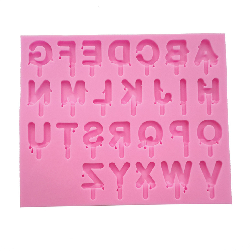 Melting Ice Numbers 0-9 Alphabet Silicone Mold Fondant Mould Cake Decoration Tools Candle Mold