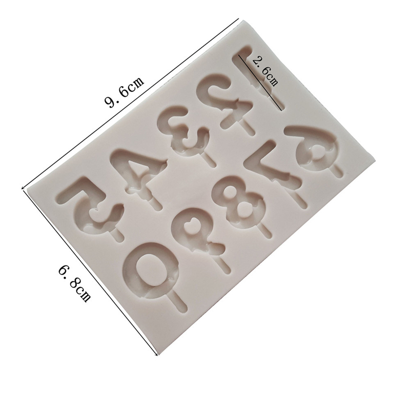 Melting Ice Numbers 0-9 Alphabet Silicone Mold Fondant Mould Cake Decoration Tools Candle Mold