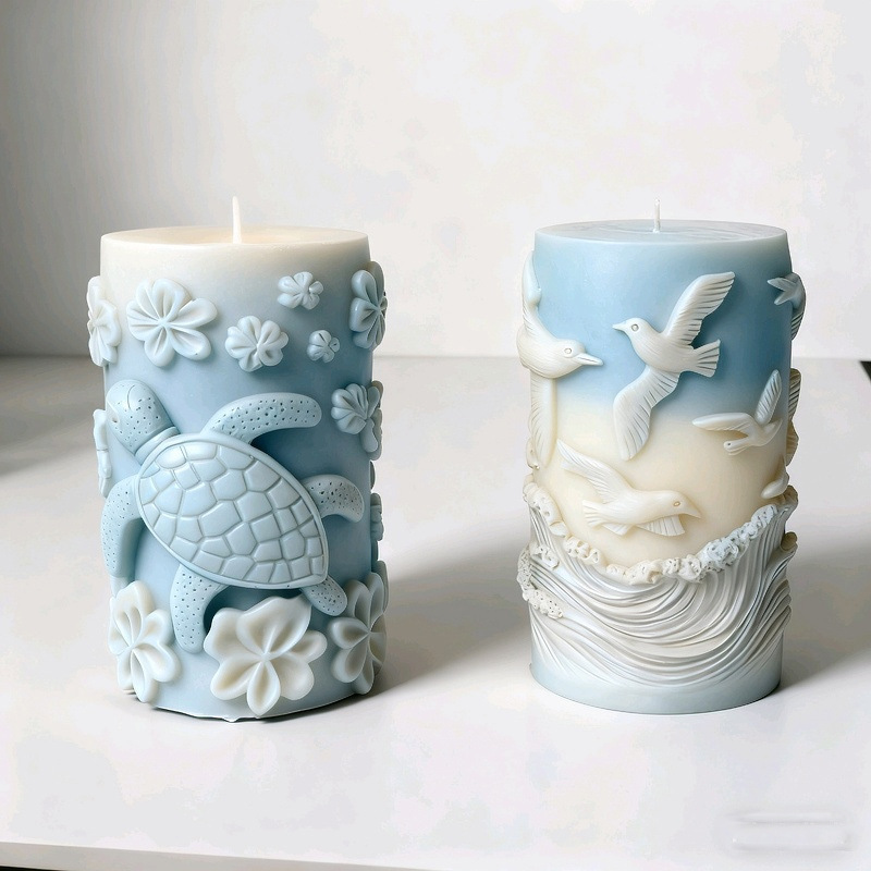 Cylinder-shaped Turtle Sea Gull Silicone Mold Aromatherapy Candle