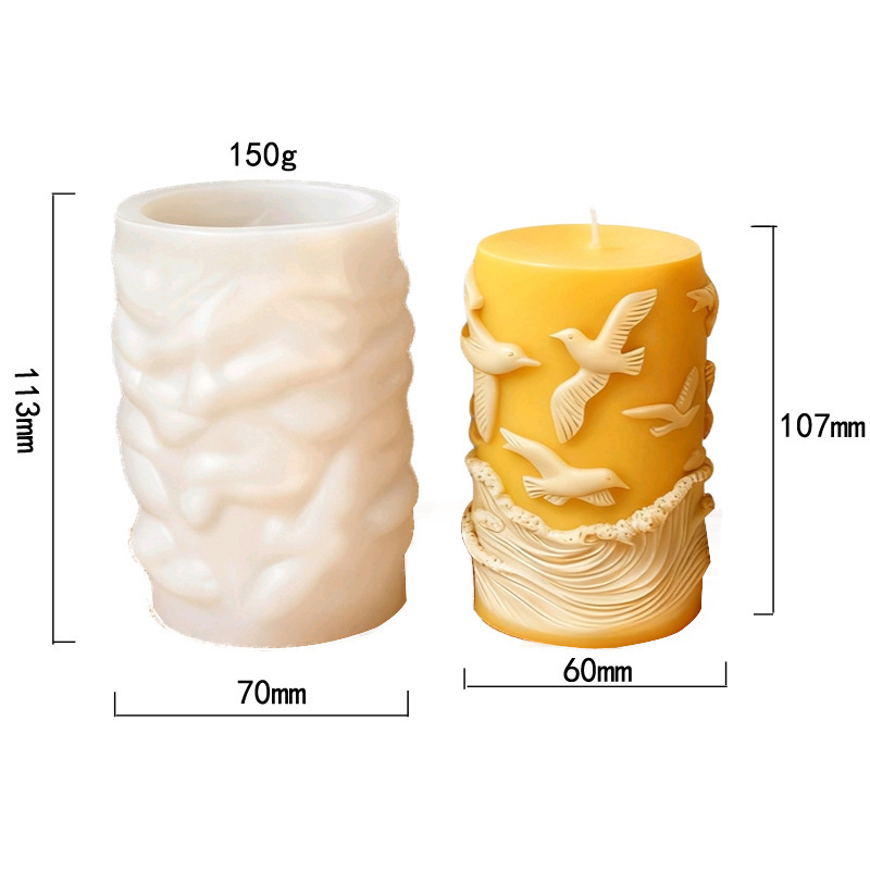 Cylinder-shaped Turtle Sea Gull Silicone Mold Aromatherapy Candle