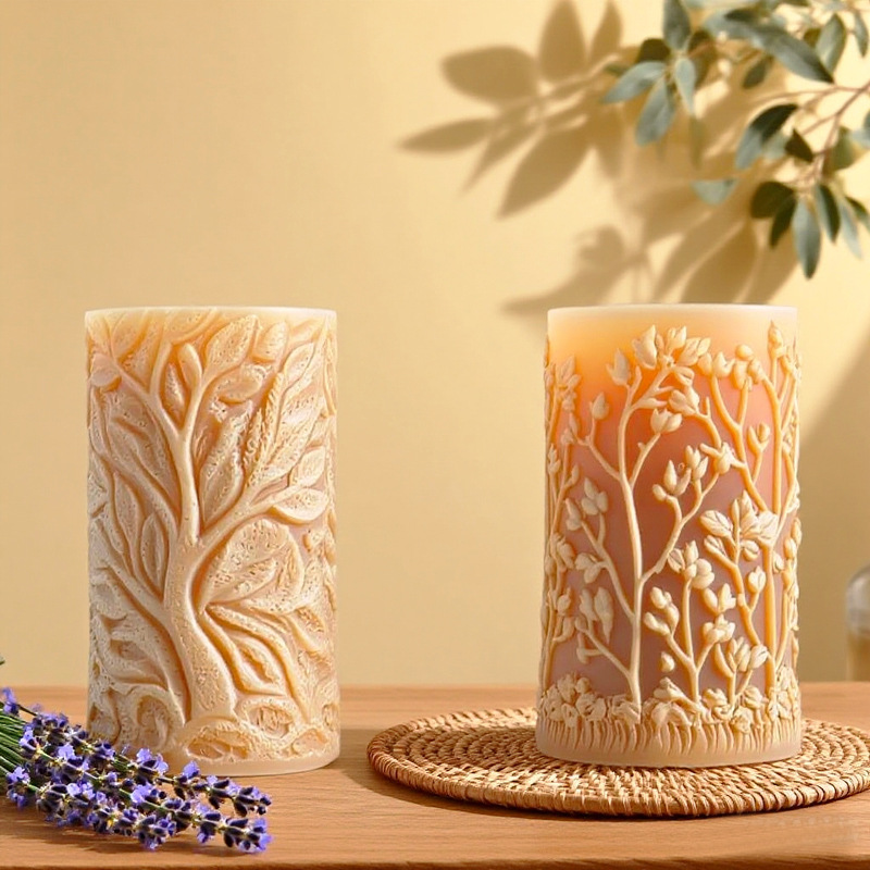 Cylinder-shaped Mother & Baby Kangaroo Silicone Mold Aromatherapy Candle