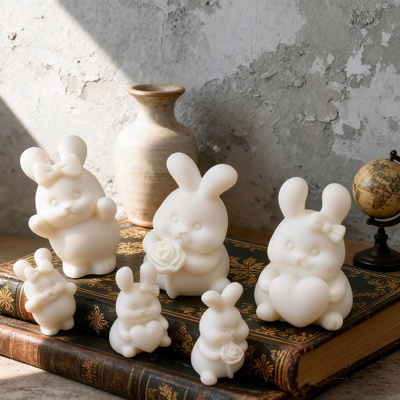 Rabbit-shaped Silicone Mold Aromatherapy Candle Epoxy Resin Gypsum Display DIY