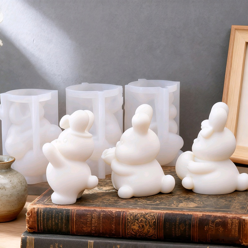 Rabbit-shaped Silicone Mold Aromatherapy Candle Epoxy Resin Gypsum Display DIY