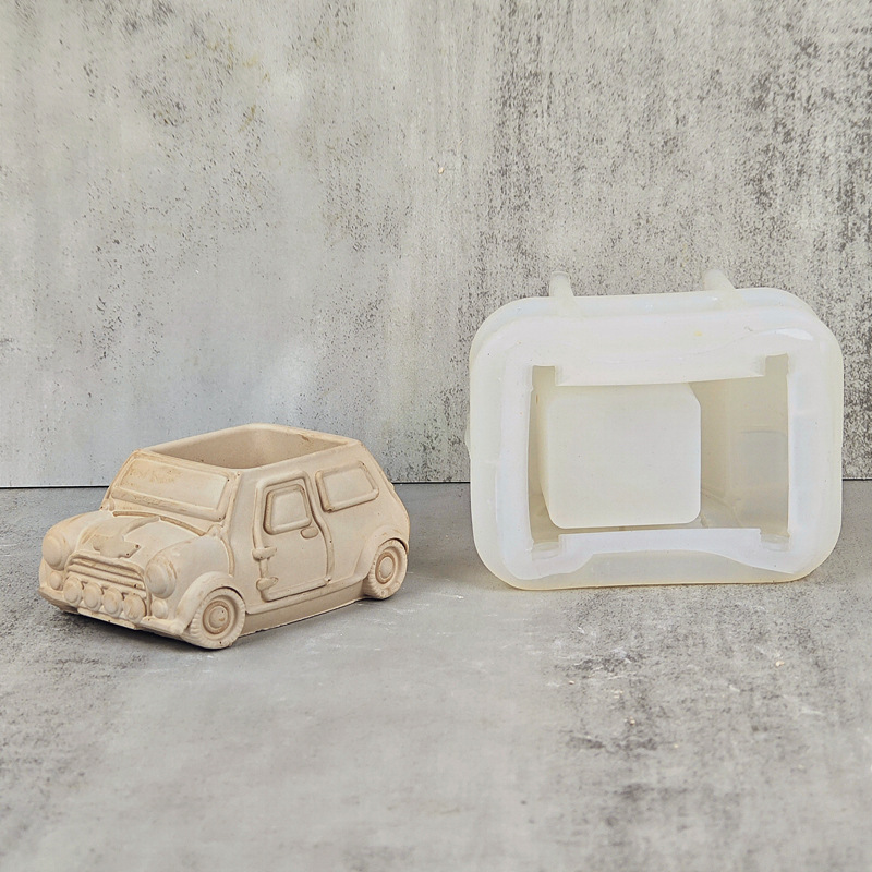 Jeep-shaped Flower Pot Silicone Mold DIY Gypsum Resin Epoxy Craftwork