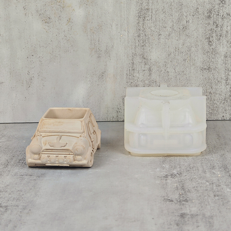 Jeep-shaped Flower Pot Silicone Mold DIY Gypsum Resin Epoxy Craftwork