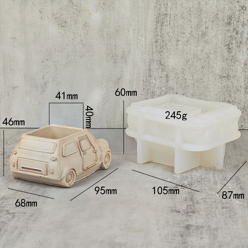 Jeep-shaped Flower Pot Silicone Mold DIY Gypsum Resin Epoxy Craftwork