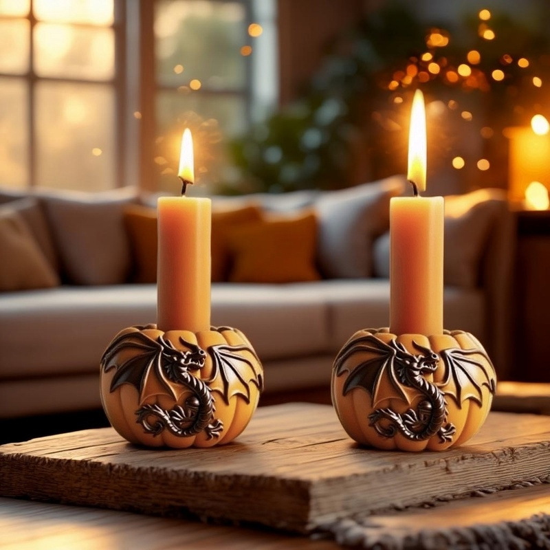 Pumpkin-shaped Dragon Embossment Flower Pot Silicone Mold DIY Gypsum Resin Epoxy Craftwork