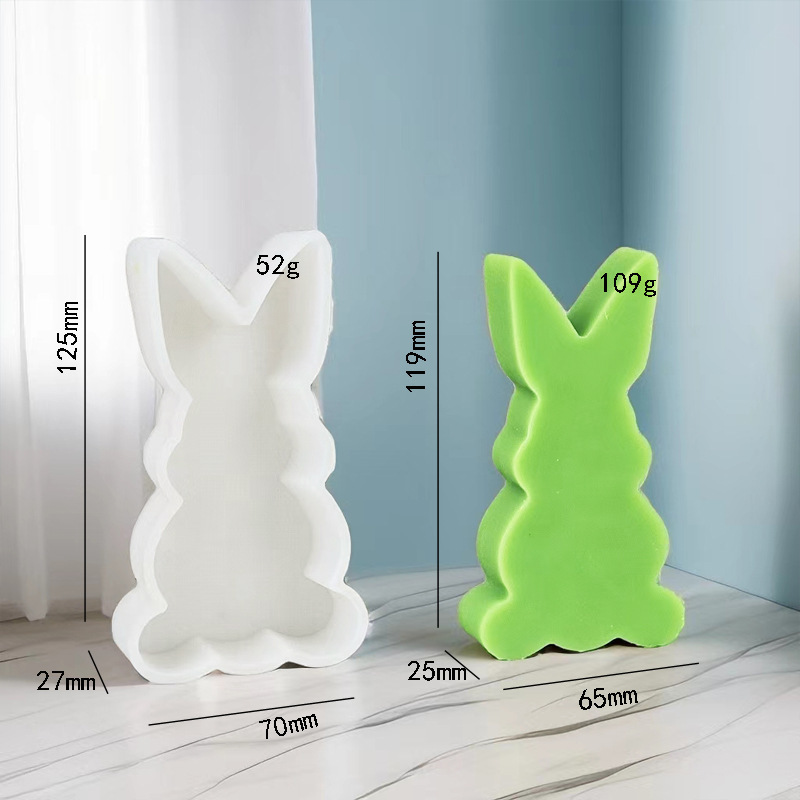 Rabbit-shaped Easter Bunny Silicone Mold Aromatherapy Candle Epoxy Resin Gypsum Display DIY